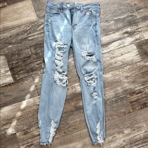 American Eagle Outfitters Light Blue Distressed Skinny Jeans